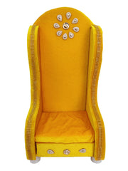 yellow fancy high back maharaja royal chair for laddu gopal ji - Bell bottom