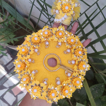 Yellow floral laddu gopal dress for all occassions - Bell bottom
