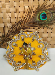 yellow heavy laddu gopal dress with pagdi - Bell bottom