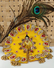 yellow laddu gopal dress with pagdi - Bell bottom