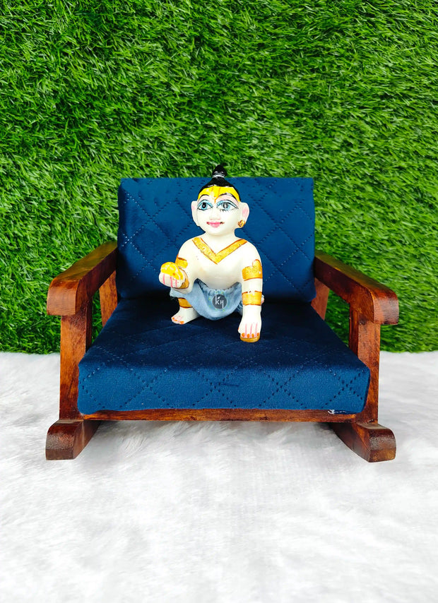 Rocking chair cam singhasan in sheesham wood for laddu gopal ji