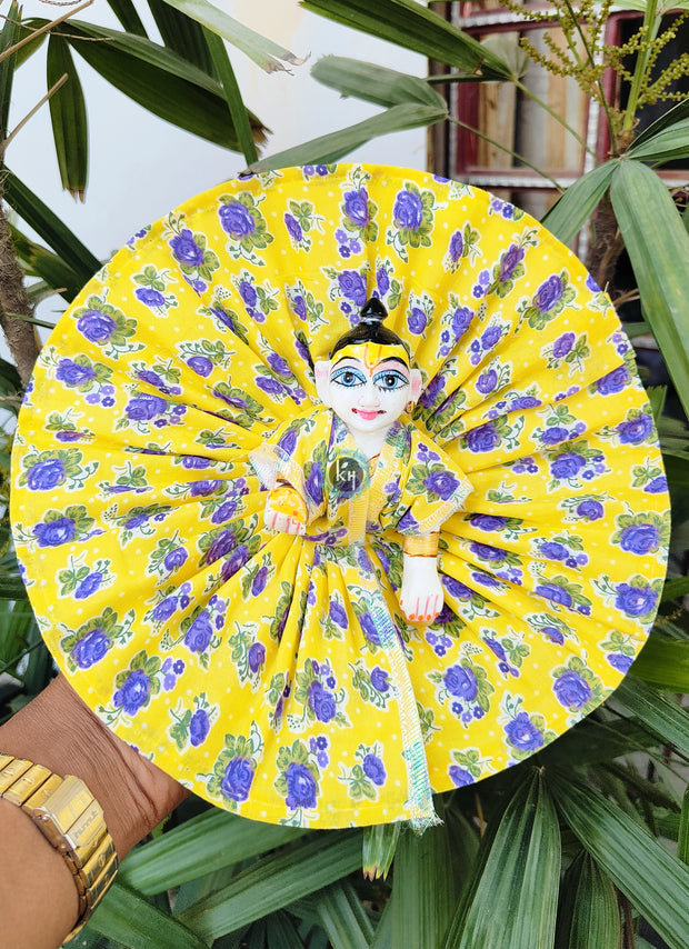 cotton flower dress for laddu gopal ji (pack of 4) (Random color)