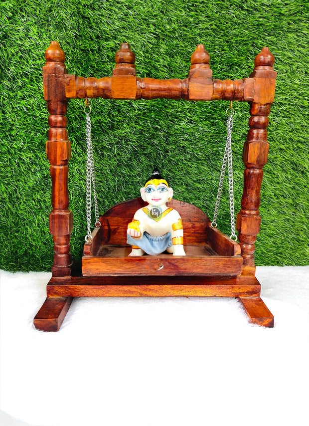Unique design sheesham wood jhula for laddu gopal ji