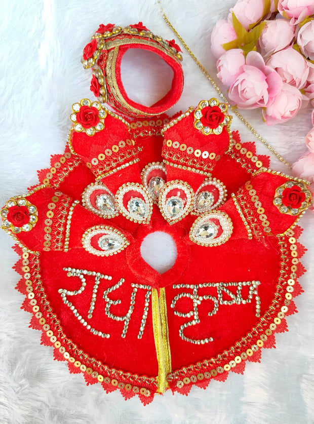 Valentine heavy dress for laddu gopal ji with pagdi and choli