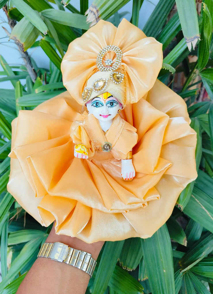 Summer special shinning zimichu fluffy dress for laddu gopal ji with pagdi