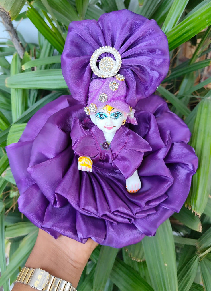 Summer special shinning zimichu fluffy dress for laddu gopal ji with pagdi