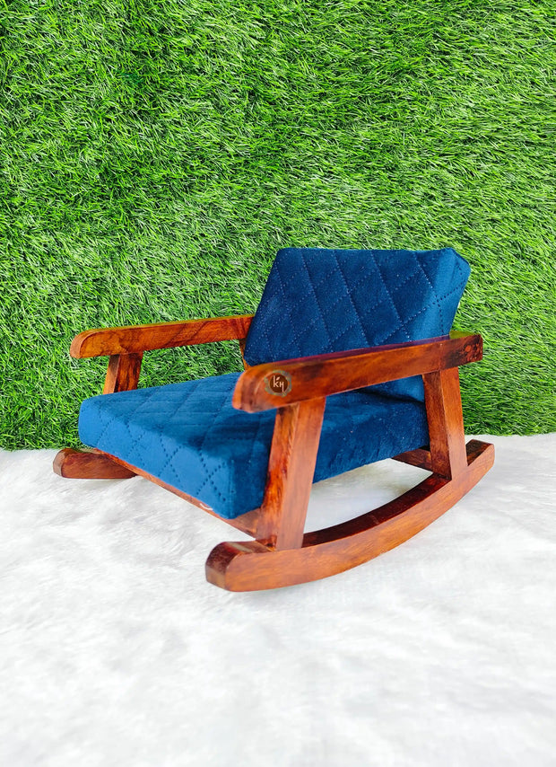 Rocking chair cam singhasan in sheesham wood for laddu gopal ji
