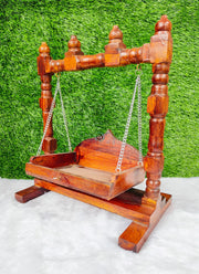 Unique design sheesham wood jhula for laddu gopal ji