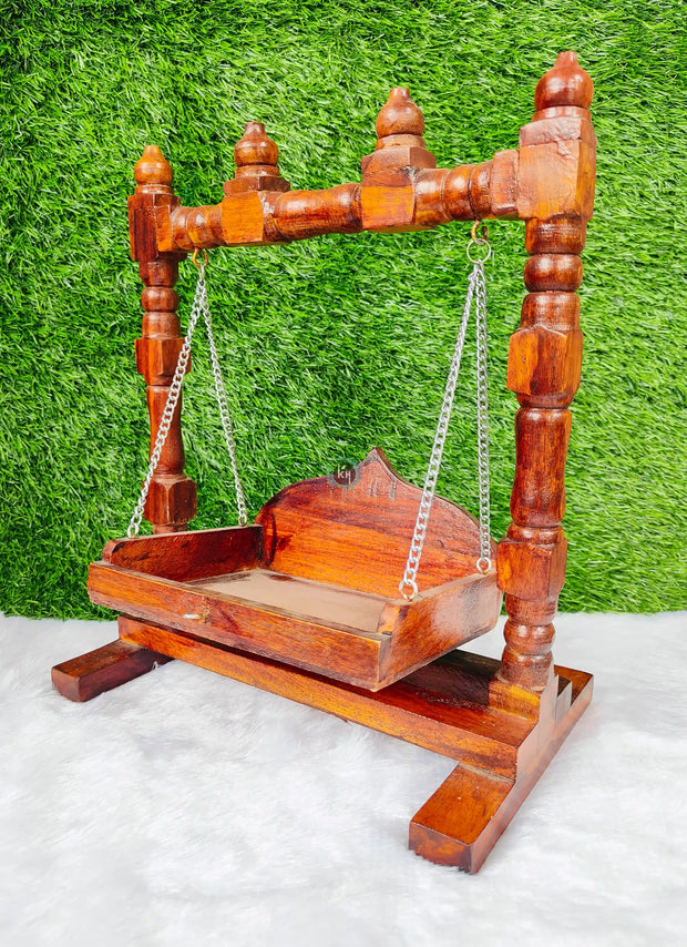 Unique design sheesham wood jhula for laddu gopal ji