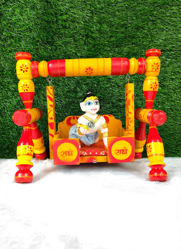 Unique design Wooden palna for laddu gopal ji