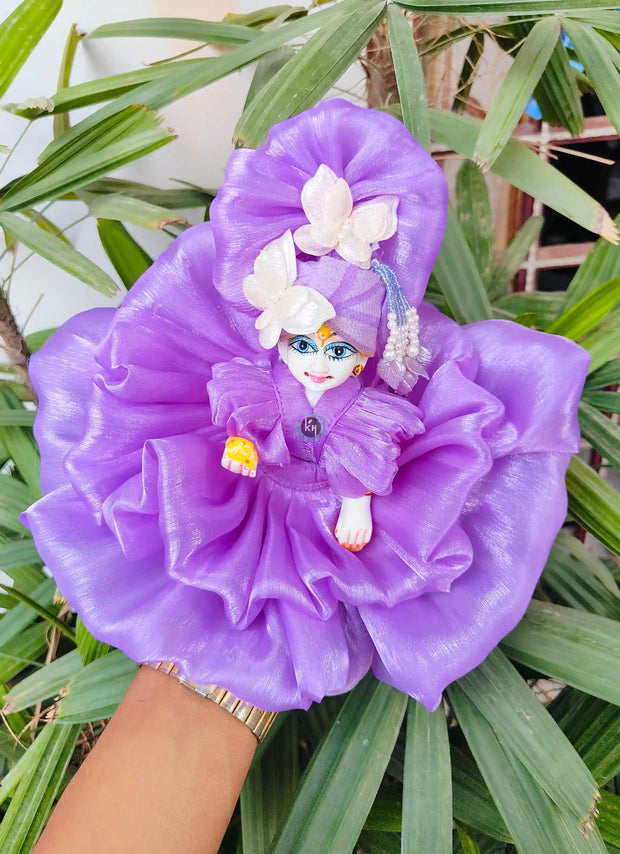 Summer special shinning zimichu fluffy dress for laddu gopal ji with pagdi