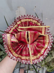 Fancy dress for laddu gopal ji in maroon color with patka and pagadi