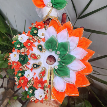 Republic day special heavy dress for laddu gopal ji with pagdi and choli