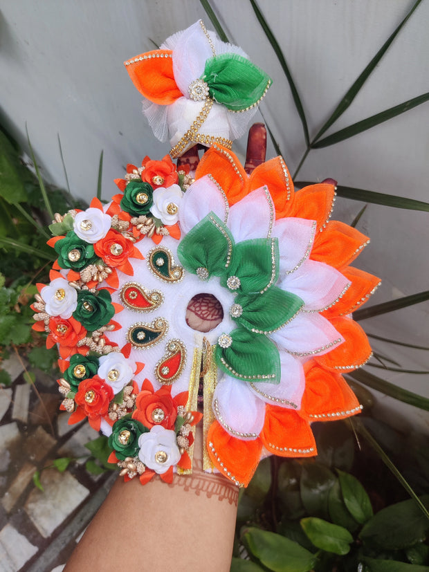 Republic day special heavy dress for laddu gopal ji with pagdi and choli