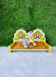 laddu ji & radha rani ji two seater minakari singhasan for laddu gopal ji