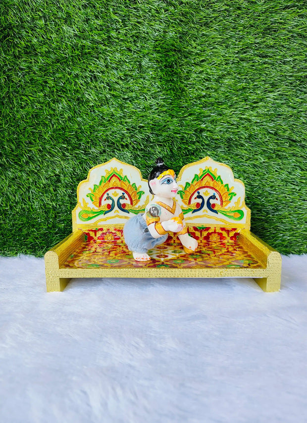 laddu ji & radha rani ji two seater minakari singhasan for laddu gopal ji