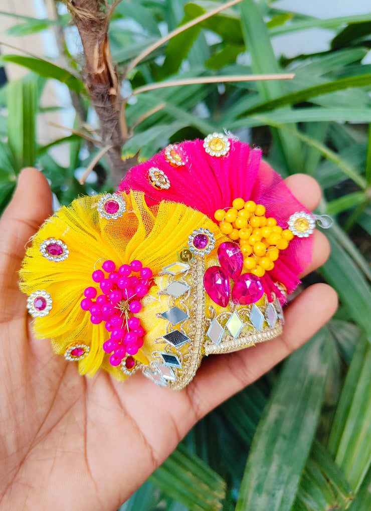 Yellow Rani combination Pagdi for laddu ji