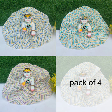 Printed cotton dress for laddu gopal ji pack of 4