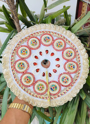 Festive special White multi lace dress for laddu gopal ji with pagdi and choli