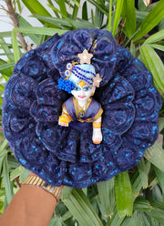 Navy blue full lace dress for laddu gopal ji with fancy pagdi and choli