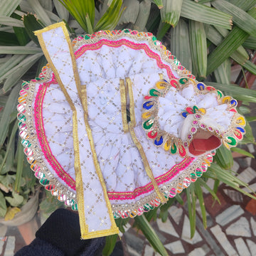 Designer shaneel dress for laddu gopal ji with pagdi and patka