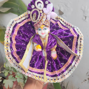 Designer shaneel dress for laddu gopal ji with pagdi and patka