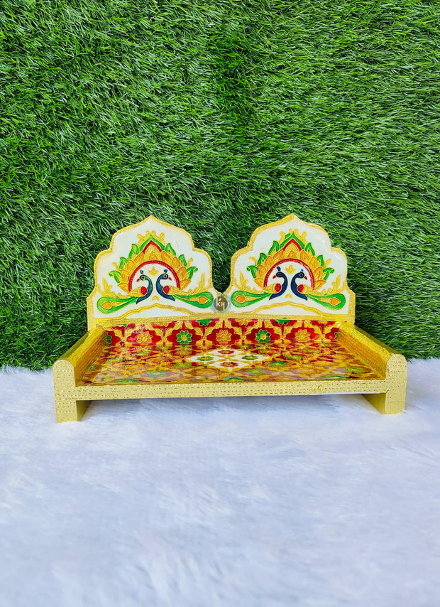 laddu ji & radha rani ji two seater minakari singhasan for laddu gopal ji