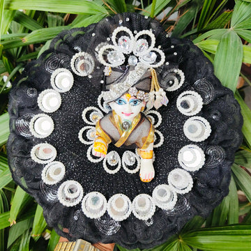 Fancy black shimmer net dress for laddu gopal ji with pagdi and choli