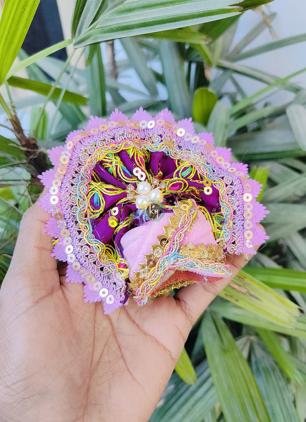 Purple color fancy dress for laddu gopal ji with patka, pagdi and choli