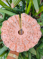 Peach full lace dress for laddu gopal ji with fancy pagdi and choli