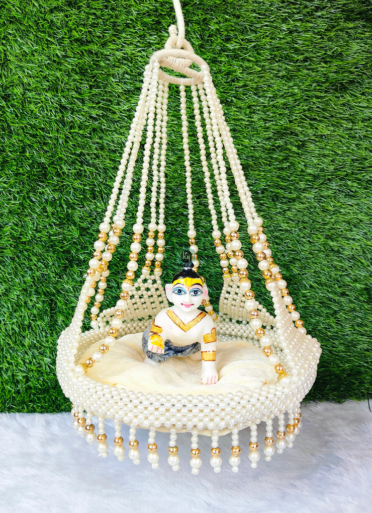 White moti jhula for laddu ji 