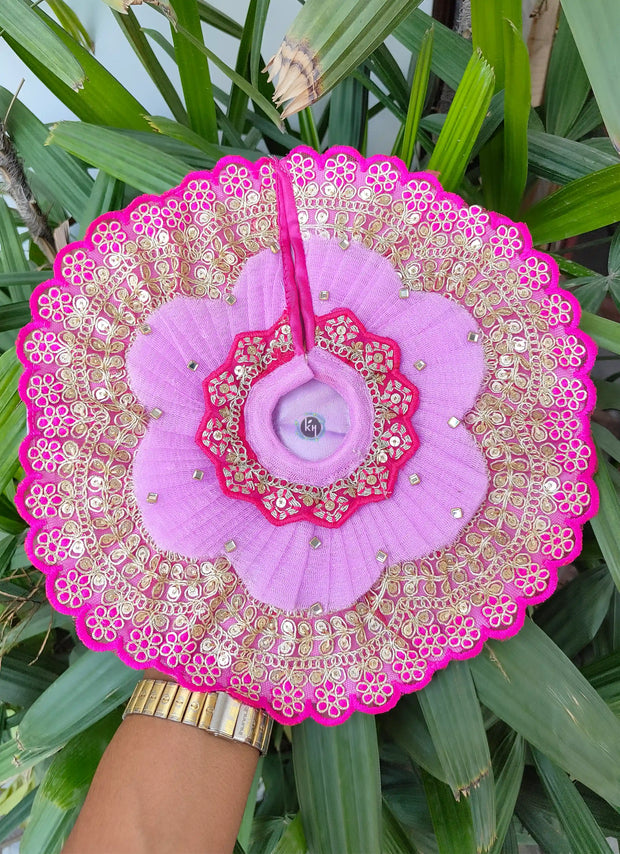 Lavender dress rani lace for Laddu gopal ji with pagdi and choli