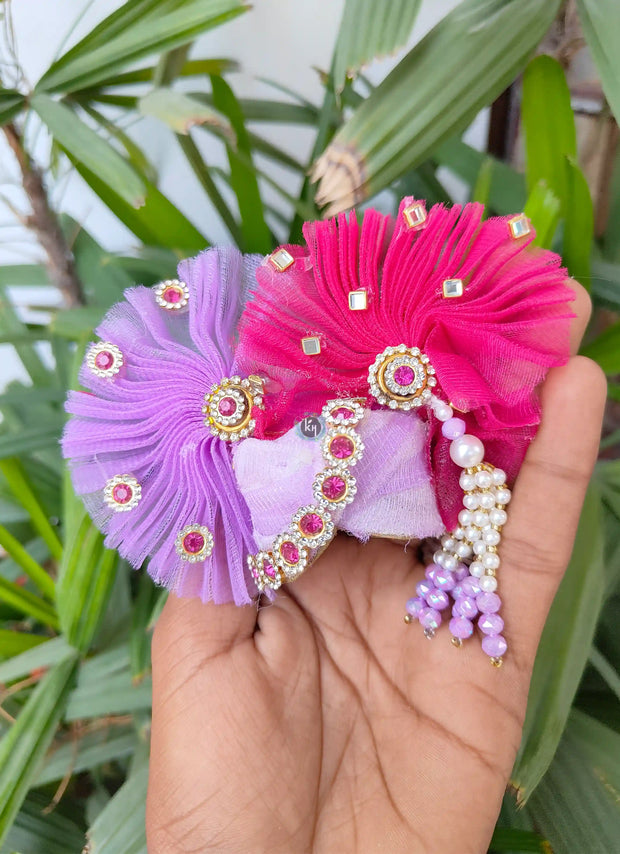 Lavender dress rani lace for Laddu gopal ji with pagdi and choli