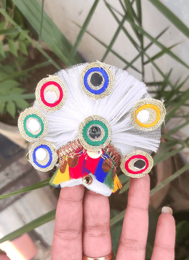 Multicolor mirror work pagdi for laddu ji 