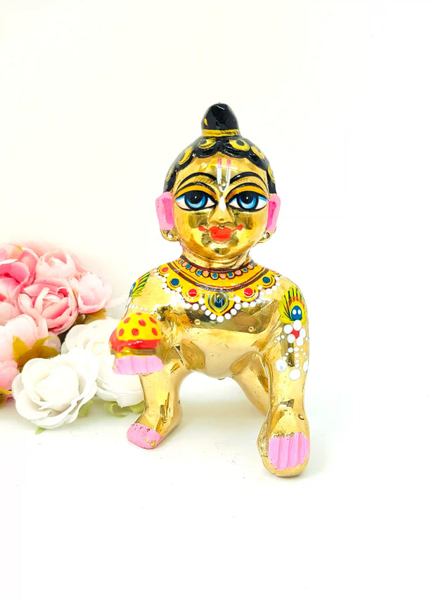 Laddu gopal ji silver idol with fully mackup (0 to 6 no.)