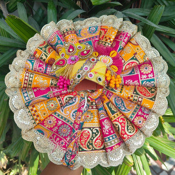 Brocade fabric pretty color poshak for laddu gopal ji with pagdi and choli