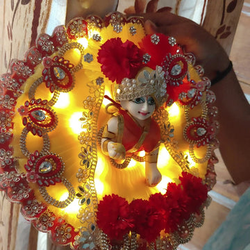 Diwali special yellow light dress for laddu gopal ji with pagdi and choli