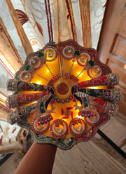 Diwali special shubh laabh cone and light dress for laddu gopal ji with pagdi and choli