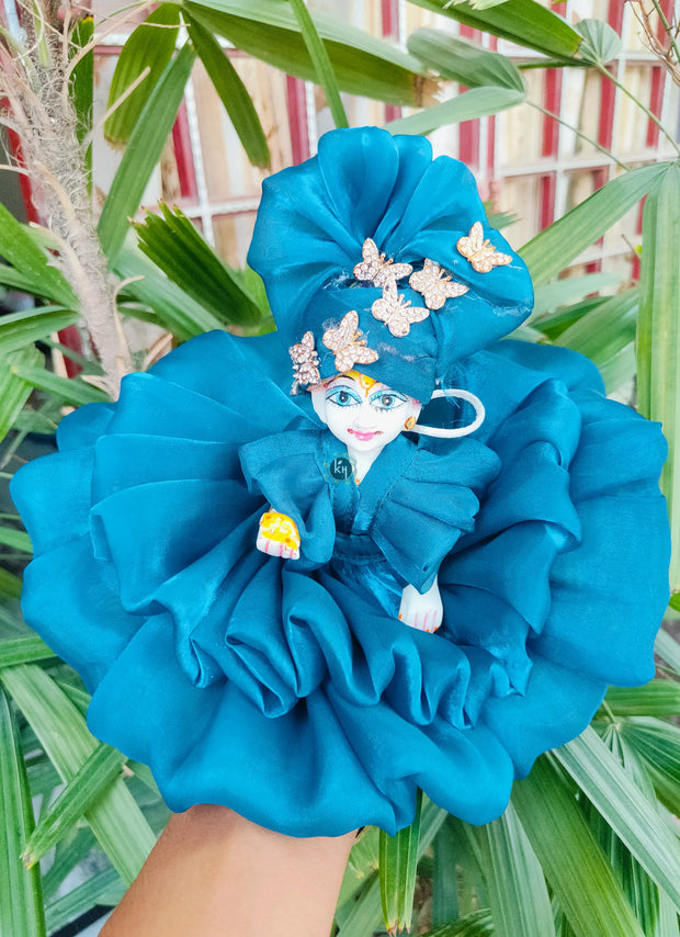 Fancy Blue double layer dress for laddu ji 