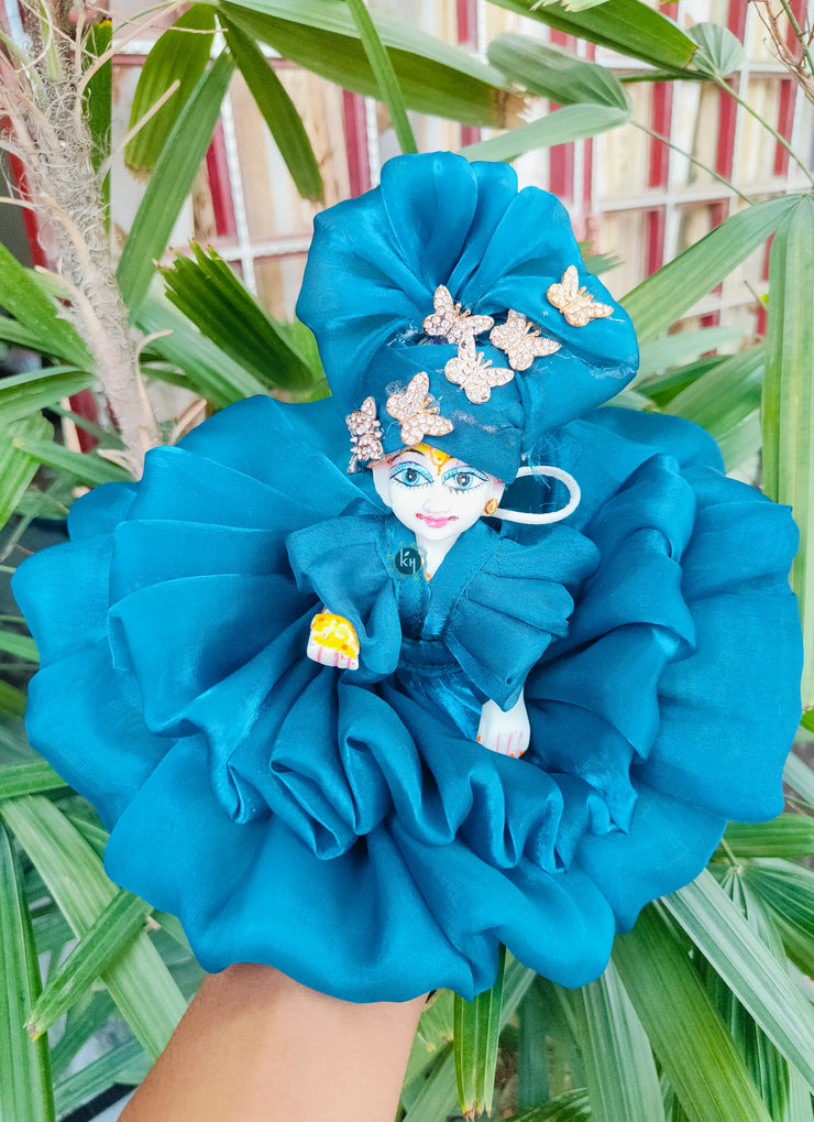 Fancy Blue double layer dress for laddu ji 