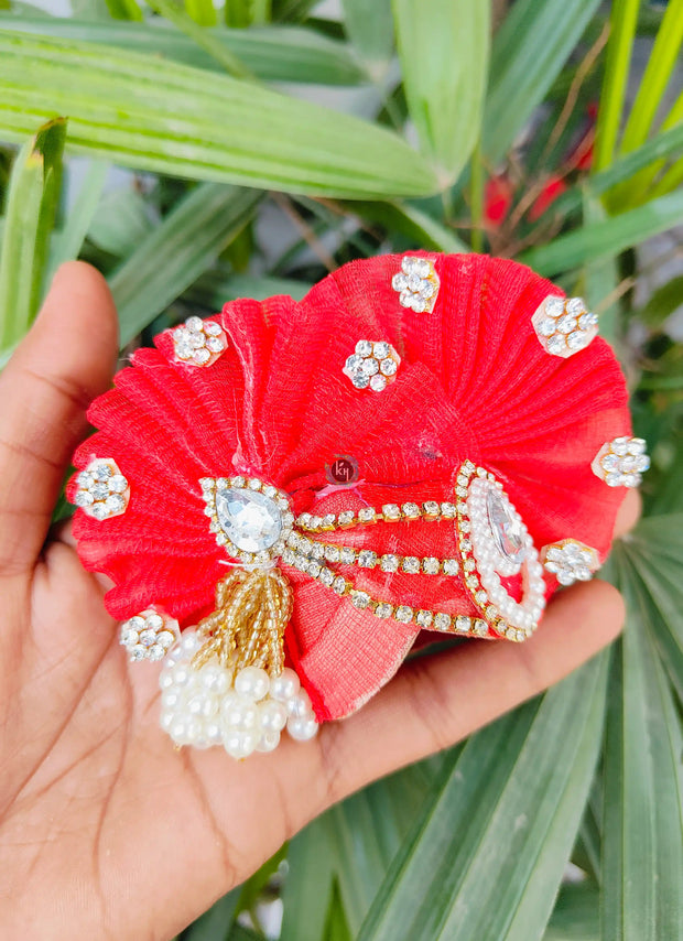 Heavy Latkan Red Pagdi for laddu ji 