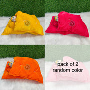 Winter warm bister with 1 soft pillow and 1 rajai for laddu gopal ji pack of 2 (RANDOM COLOUR)