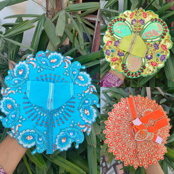 Navratri special 3 dress, 1 pagadi combo for laddu gopal ji (random color)