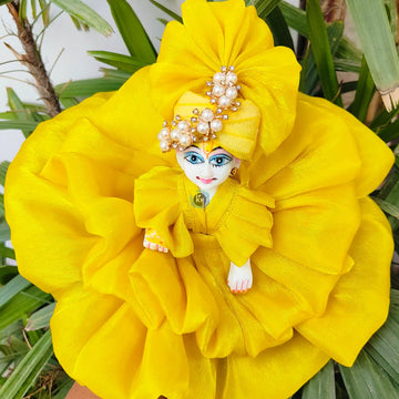 Summer special shinning zimichu fluffy dress for laddu gopal ji with pagdi