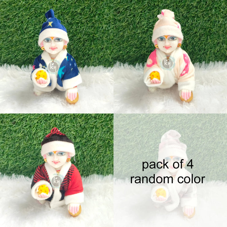 Winter topi night suit for laddu gopal ji pack of 4 (RANDOM PRINT AND COLOUR)