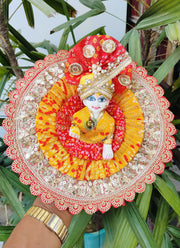 Double shade bhandej dress for laddu gopal ji with pagdi and choli