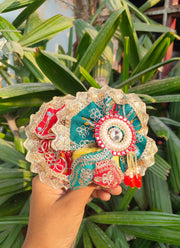 Diwali special shubh laabh cone and light dress for laddu gopal ji with pagdi and choli