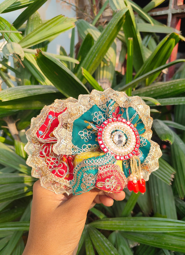 Diwali special shubh laabh cone and light dress for laddu gopal ji with pagdi and choli