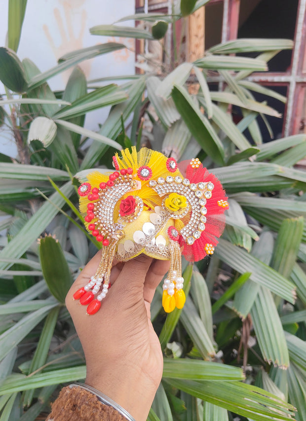 Vasant panchami special dress for laddu gopal with pagdi and choli