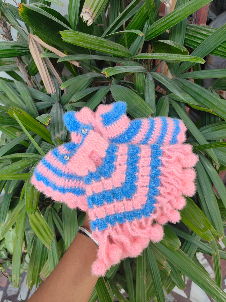 Winter special poncho woollen dress for laddu gopal ji